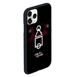 Чехол iPhone 11 Pro матовый ИГРА В КАЛЬМАРА СИМВОЛЫ SQUID GAME, цвет: 3D-черный — фото 2