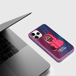Чехол iPhone 11 Pro матовый Игра в кальмара Сериал, цвет: 3D-фиолетовый — фото 2