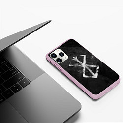 Чехол iPhone 11 Pro матовый BERSERK LOGO GRUNGE, цвет: 3D-розовый — фото 2