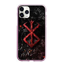 Чехол iPhone 11 Pro матовый BERSERK LOGO GRUNGE RED, цвет: 3D-розовый