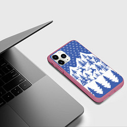 Чехол iPhone 11 Pro матовый Горные Олени, цвет: 3D-малиновый — фото 2