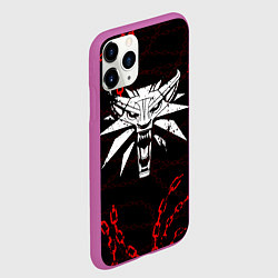 Чехол iPhone 11 Pro матовый ВЕДЬМАК КРАСНЫЕ ЦЕПИ, ВОЛК, цвет: 3D-фиолетовый — фото 2