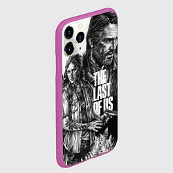 Чехол iPhone 11 Pro матовый THE LAST OF US ЧЁРНО БЕЛЫЙ, цвет: 3D-фиолетовый — фото 2