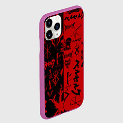 Чехол iPhone 11 Pro матовый BERSERK BLACK RED БЕРСЕРК ПАТТЕРН, цвет: 3D-фиолетовый — фото 2