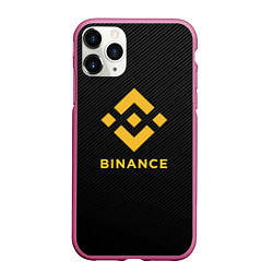 Чехол iPhone 11 Pro матовый БИНАНС ЛОГО CARBON BINANCE LOGO, цвет: 3D-малиновый