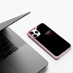 Чехол iPhone 11 Pro матовый АУДИ ЛОГО AUDI GEOMETRY RED STRIPES LINE, цвет: 3D-розовый — фото 2