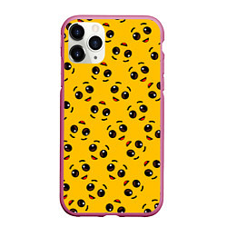 Чехол iPhone 11 Pro матовый FORTNITE BANANA FACE PATTERN ФОРТНАЙТ ЛИЦО БАНАНА, цвет: 3D-малиновый