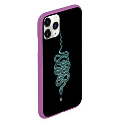 Чехол iPhone 11 Pro матовый Вьющаяся змея, цвет: 3D-фиолетовый — фото 2