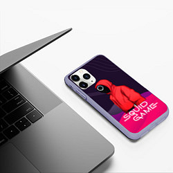 Чехол iPhone 11 Pro матовый Игра в кальмара сериал, цвет: 3D-светло-сиреневый — фото 2