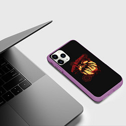 Чехол iPhone 11 Pro матовый Happy-Halloween, цвет: 3D-фиолетовый — фото 2