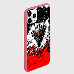 Чехол iPhone 11 Pro матовый Берсерк: Брызги красок, цвет: 3D-малиновый — фото 2