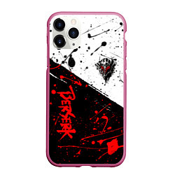 Чехол iPhone 11 Pro матовый Berserk: Черная маска, цвет: 3D-малиновый