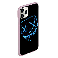 Чехол iPhone 11 Pro матовый Неоновая маска Хэллоуина, цвет: 3D-розовый — фото 2