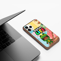 Чехол iPhone 11 Pro матовый Toca Life: Crocodile, цвет: 3D-коричневый — фото 2