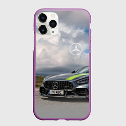 Чехол iPhone 11 Pro матовый Mercedes V8 Biturbo Racing Team AMG, цвет: 3D-фиолетовый