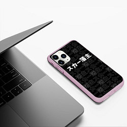 Чехол iPhone 11 Pro матовый SCARLXRD WHITE LOGO PATTERN КОНТУР, цвет: 3D-розовый — фото 2