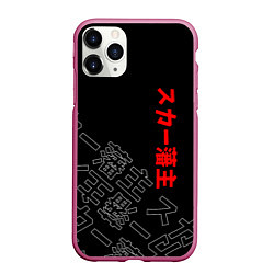 Чехол iPhone 11 Pro матовый SCARLXRD JAPAN STYLE ИЕРОГЛИФЫ, цвет: 3D-малиновый