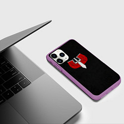 Чехол iPhone 11 Pro матовый Темные ангелы до Ереси цвет легиона, цвет: 3D-фиолетовый — фото 2