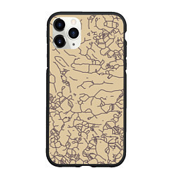 Чехол iPhone 11 Pro матовый Рисованный камень, цвет: 3D-черный