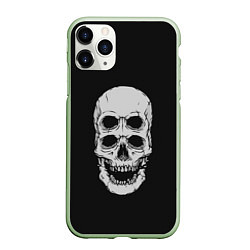 Чехол iPhone 11 Pro матовый Terrible Skull, цвет: 3D-салатовый