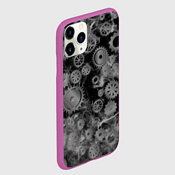 Чехол iPhone 11 Pro матовый Механизм и дым, стимпанк, цвет: 3D-фиолетовый — фото 2