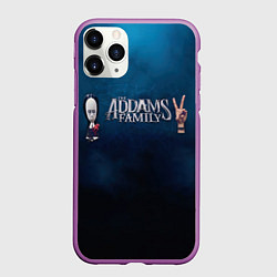 Чехол iPhone 11 Pro матовый Семейка Аддамс Горящий Тур Уэнздэй Аддамс, цвет: 3D-фиолетовый