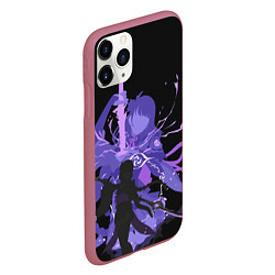 Чехол iPhone 11 Pro матовый Genshin Impact Raiden, цвет: 3D-малиновый — фото 2