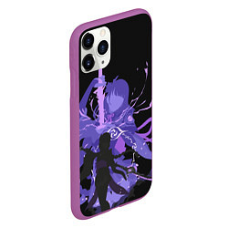 Чехол iPhone 11 Pro матовый Genshin Impact Raiden, цвет: 3D-фиолетовый — фото 2