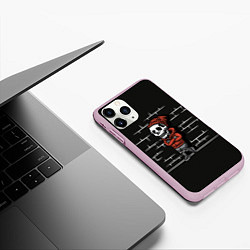Чехол iPhone 11 Pro матовый Скелет у стены, цвет: 3D-розовый — фото 2