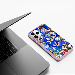 Чехол iPhone 11 Pro матовый SONIC СИНИЙ ЁЖ СОНИК, цвет: 3D-розовый — фото 2