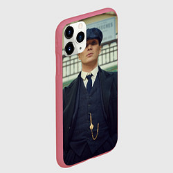 Чехол iPhone 11 Pro матовый Томас Шелби позирует, цвет: 3D-малиновый — фото 2