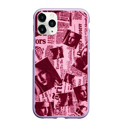 Чехол iPhone 11 Pro матовый Newspaper fashion, цвет: 3D-светло-сиреневый