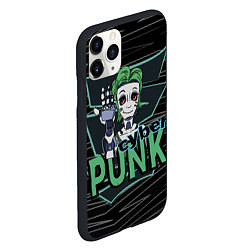 Чехол iPhone 11 Pro матовый Cyber Punk Girl, цвет: 3D-черный — фото 2