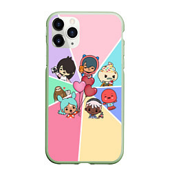 Чехол iPhone 11 Pro матовый TOCA BOCA WORLD HEROES ТОКА БОКА, цвет: 3D-салатовый