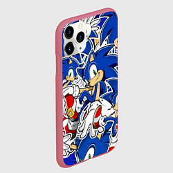 Чехол iPhone 11 Pro матовый SONIC ПАТТЕРН СОНИК, цвет: 3D-малиновый — фото 2