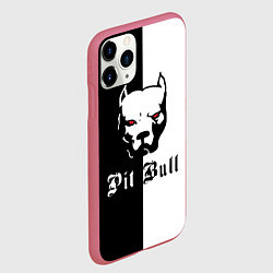 Чехол iPhone 11 Pro матовый Pit Bull боец, цвет: 3D-малиновый — фото 2