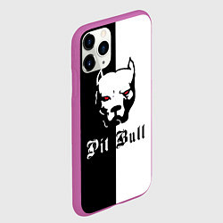 Чехол iPhone 11 Pro матовый Pit Bull боец, цвет: 3D-фиолетовый — фото 2