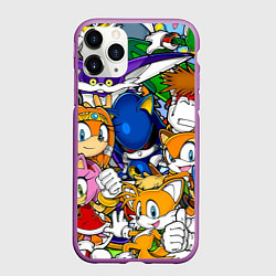 Чехол iPhone 11 Pro матовый КИБЕР СОНИК CYBER SONIC ROBOT, цвет: 3D-фиолетовый