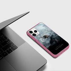 Чехол iPhone 11 Pro матовый Победа над драконом, цвет: 3D-малиновый — фото 2