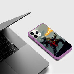 Чехол iPhone 11 Pro матовый Dragonborne is here, цвет: 3D-фиолетовый — фото 2