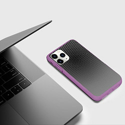 Чехол iPhone 11 Pro матовый Шестиугольная сетка, цвет: 3D-фиолетовый — фото 2