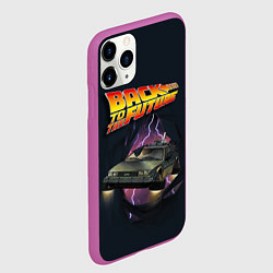 Чехол iPhone 11 Pro матовый ДЕЛОРЕАН СКВОЗЬ ТКАНЬ, цвет: 3D-фиолетовый — фото 2