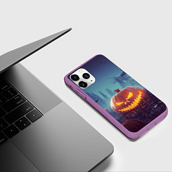 Чехол iPhone 11 Pro матовый НОЧЬ ХЕЛОЛОУИНА, цвет: 3D-фиолетовый — фото 2