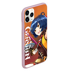 Чехол iPhone 11 Pro матовый Genshin Impact: Сяо Лин, цвет: 3D-розовый — фото 2