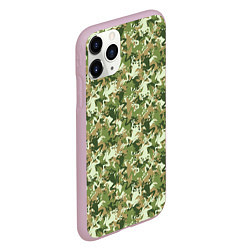 Чехол iPhone 11 Pro матовый Лягушки камуфляж, цвет: 3D-розовый — фото 2