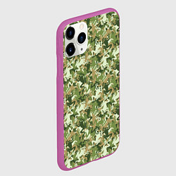Чехол iPhone 11 Pro матовый Лягушки камуфляж, цвет: 3D-фиолетовый — фото 2