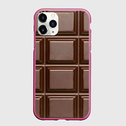 Чехол iPhone 11 Pro матовый Шоколадная плитка, цвет: 3D-малиновый