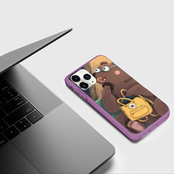 Чехол iPhone 11 Pro матовый Мечтающий медведь, цвет: 3D-фиолетовый — фото 2