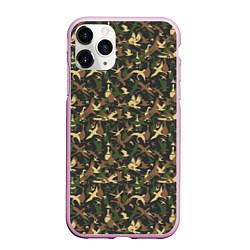 Чехол iPhone 11 Pro матовый Птицы камуфляж, цвет: 3D-розовый