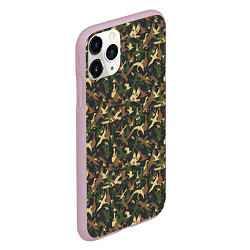 Чехол iPhone 11 Pro матовый Птицы камуфляж, цвет: 3D-розовый — фото 2